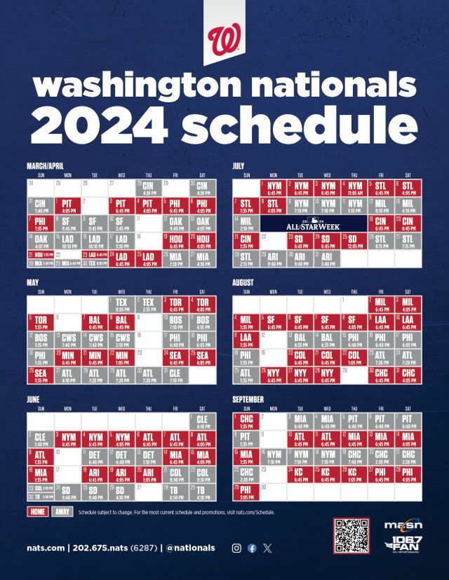Washington Nationals Schedule 2024 Calendar Myrah Tiphany