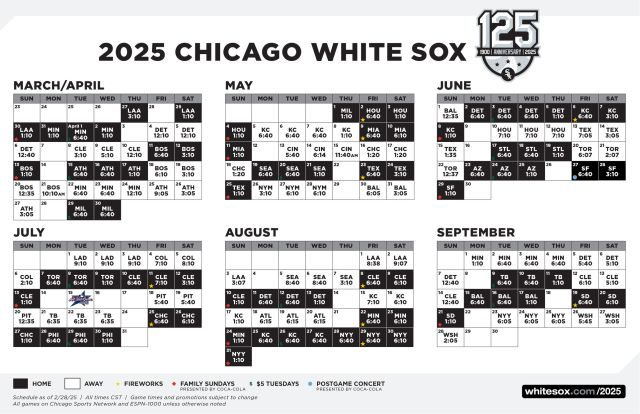 White Sox Printable Schedule | Chicago White Sox