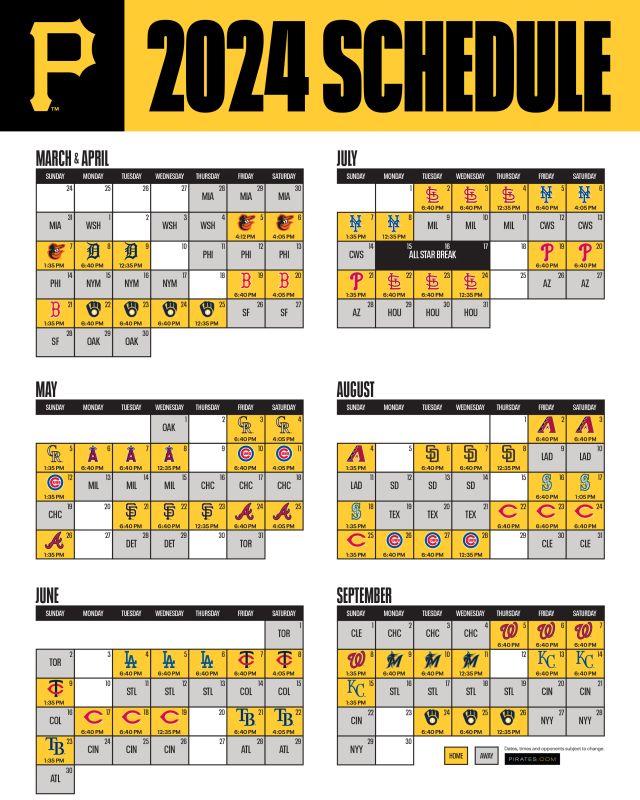 Pittsburgh Pirates Schedule 2024 Schedule Randy Carrissa