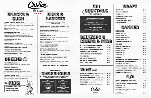 ChiSox Bar & Grill | Rate Field | Chicago White Sox