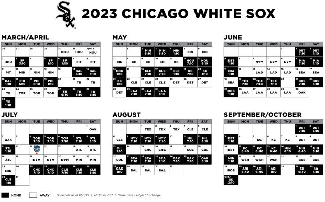 White Sox Printable Schedule | Chicago White Sox