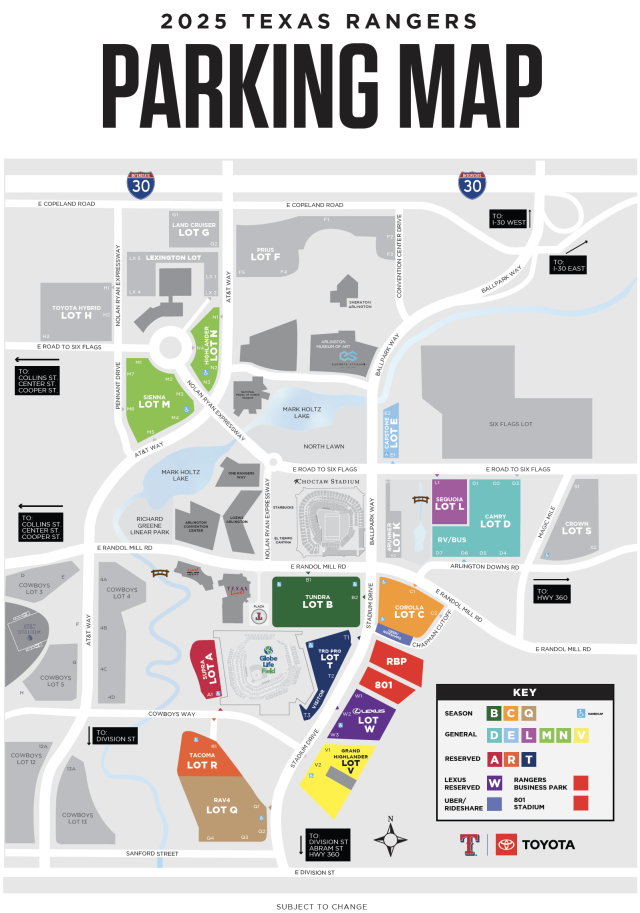 Map Texas Rangers Complex Where to Park at Globe Life Field | Texas Rangers