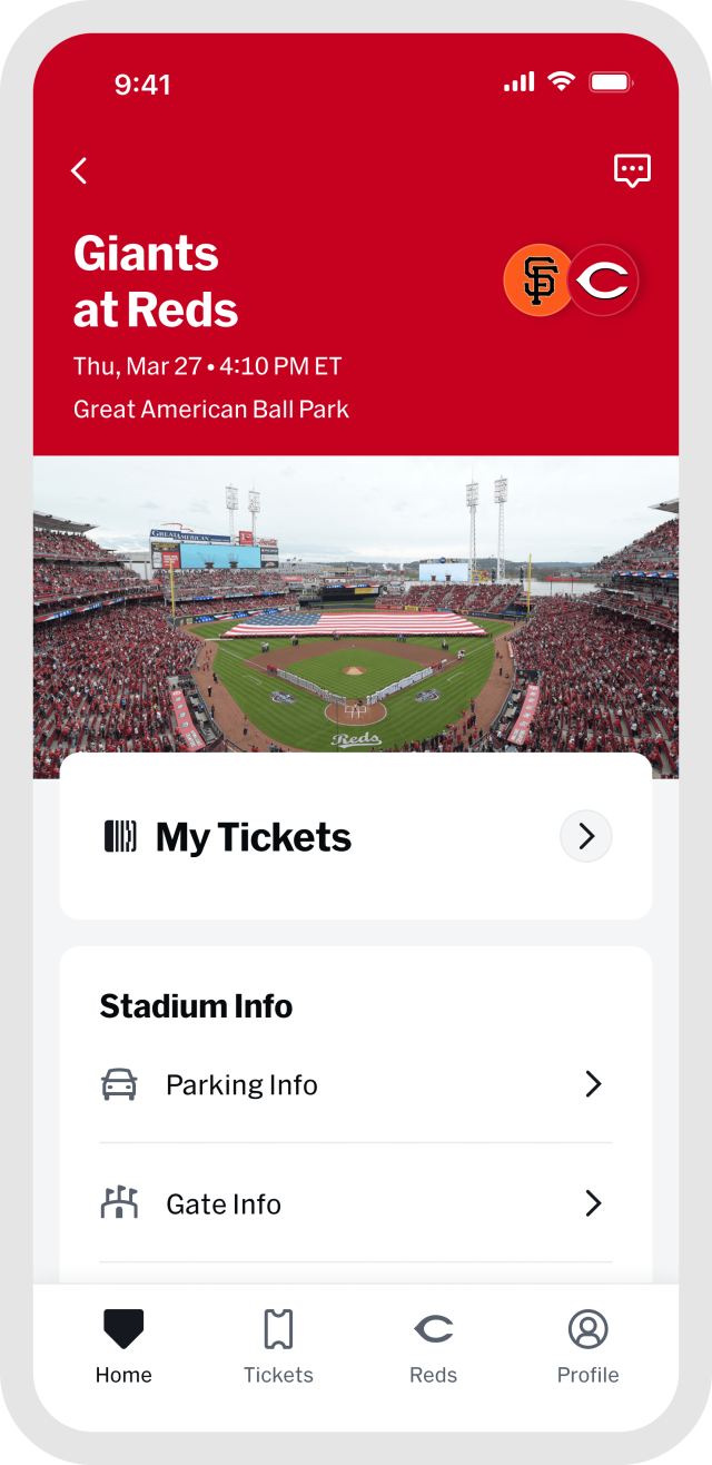 MLB Ballpark App Cincinnati Reds