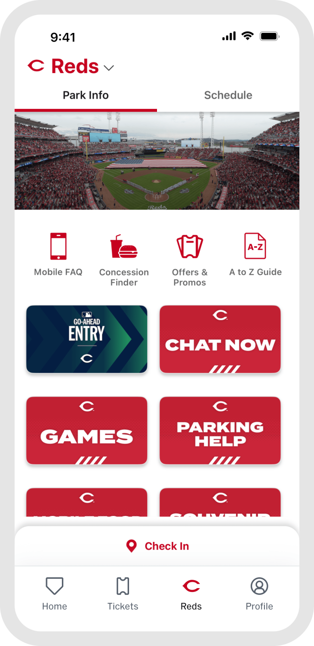 MLB Ballpark App Cincinnati Reds