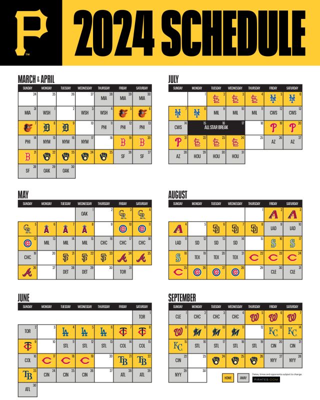 Printable Schedule  Pittsburgh Pirates