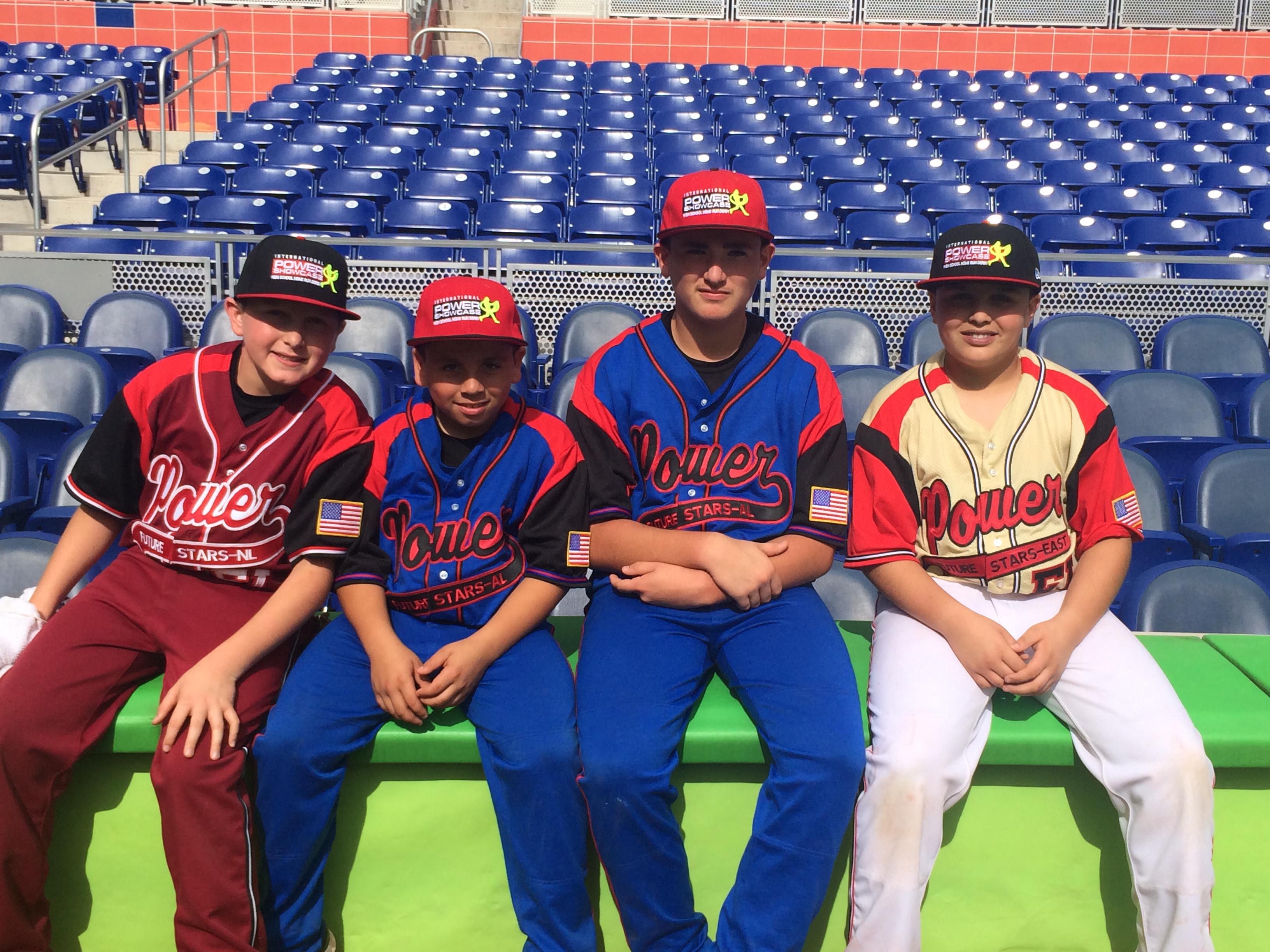 Sal Stewart (far right) at a youth home run derby at loanDepot park in 2014.