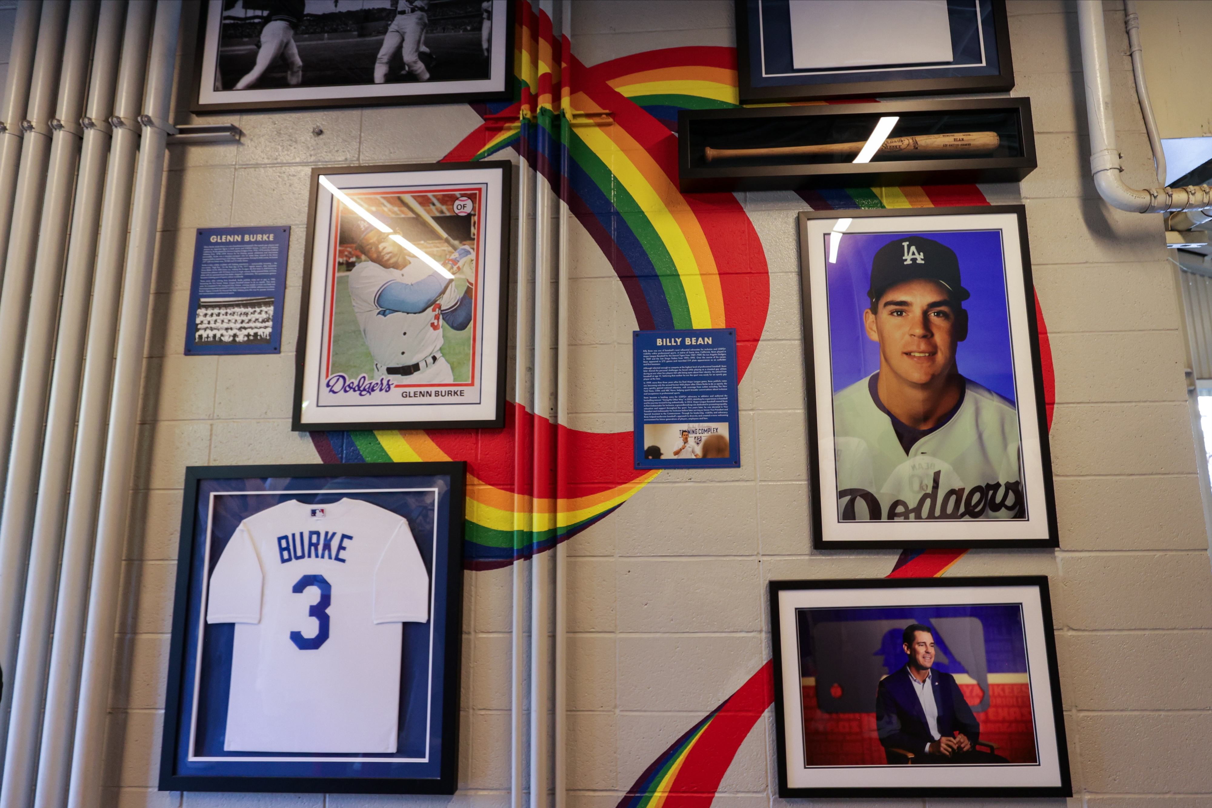 The Dodgers' mural tribute to Glenn Burke and Billy Bean.