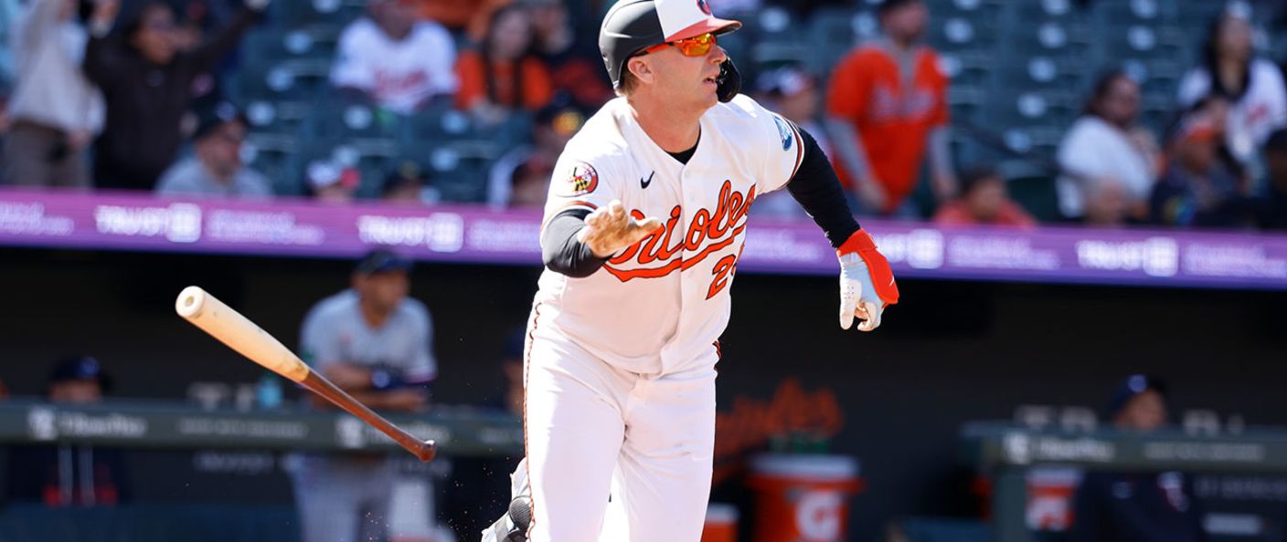 Action du match entre les Twins et les Orioles, au Oriole Park at Camden Yards.