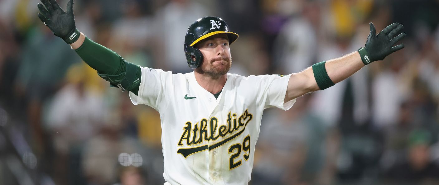 Action du match entre les Mariners et les Athletics, au Sutter Health Park.