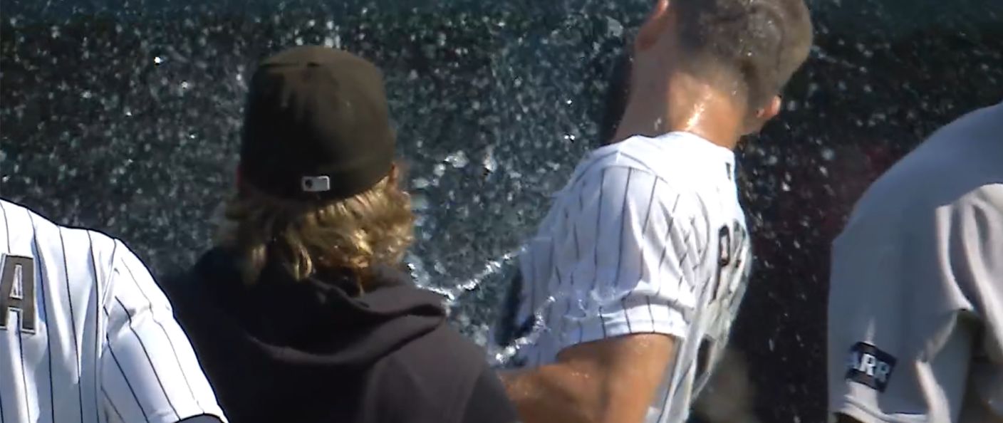 Action du match White Sox - Yankees au Rate Field.