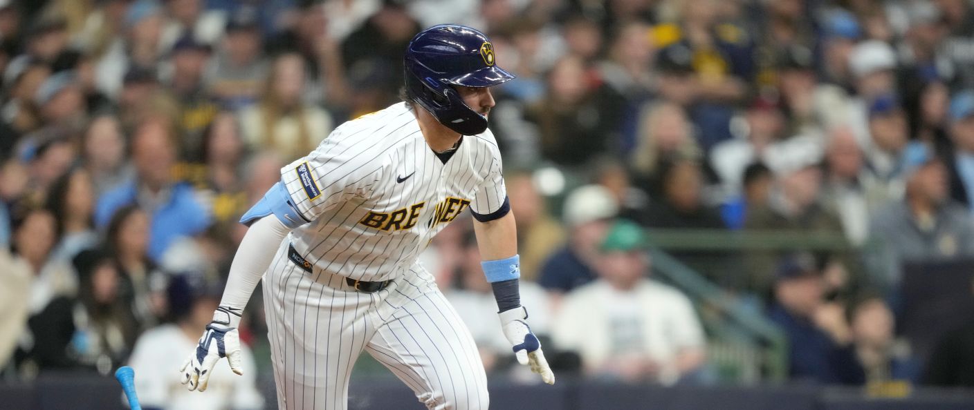 Action du match entre les White Sox et les Brewers, au American Family Field.