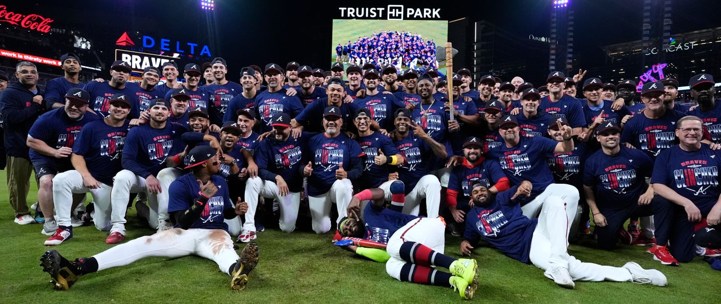 Action du match Braves - Phillies au Truist Park.