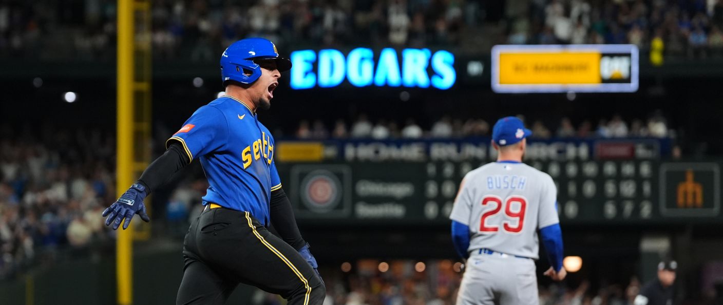 Action du match entre les Cubs et les Mariners, au T-Mobile Park.