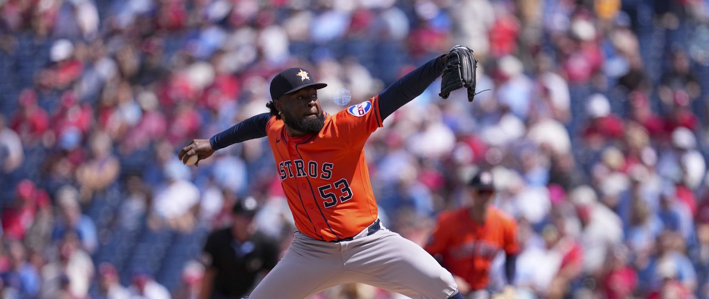 Action du match entre les Astros et les Phillies, au Citizens Bank Park.