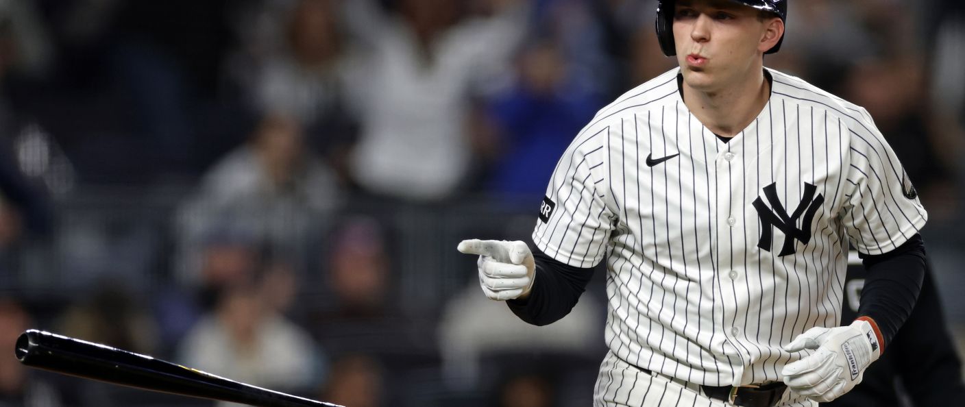 Action du match entre les Rays et les Yankees, au Yankee Stadium.