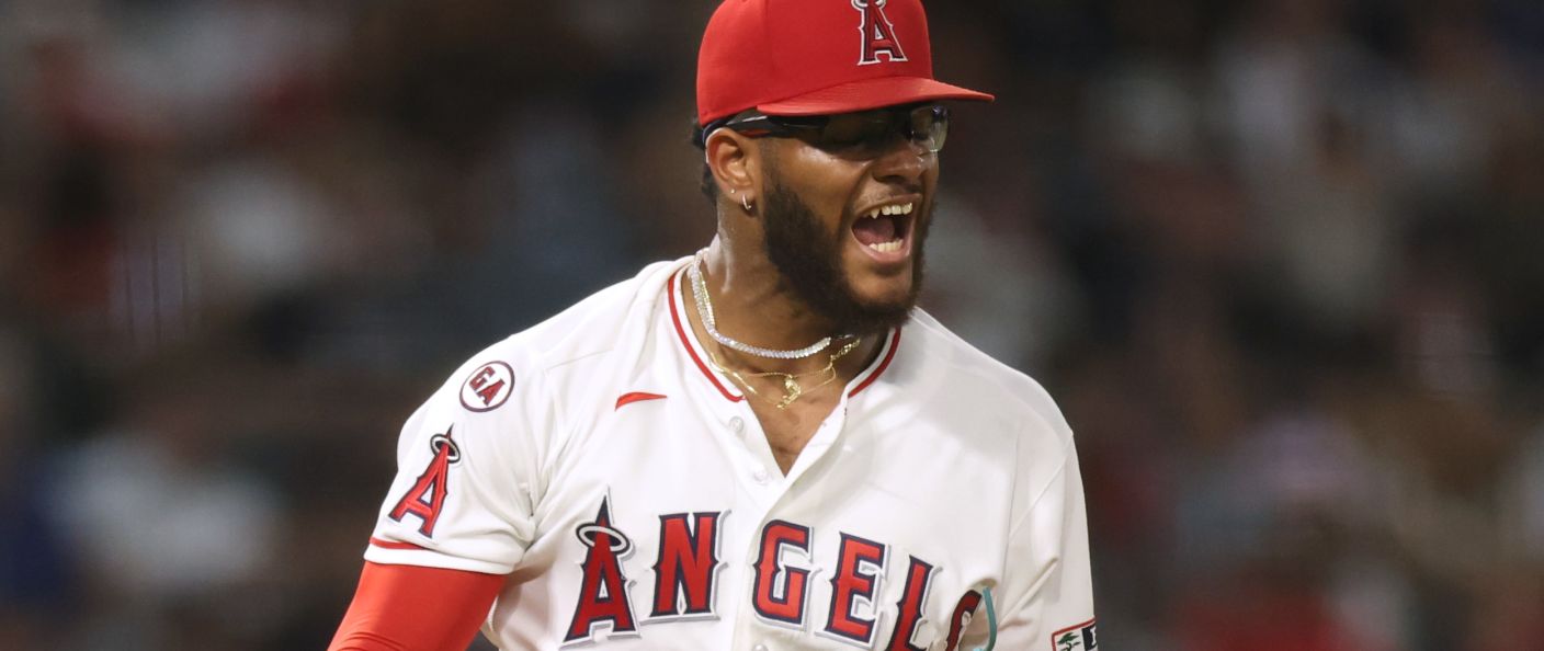 Action du match entre les Yankees et les Angels, au Angel Stadium.