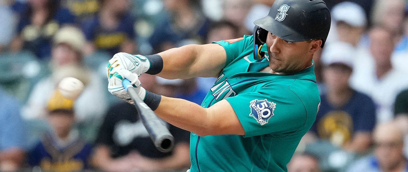 Action du match entre les Mariners et les Brewers, à l'American Family Field.