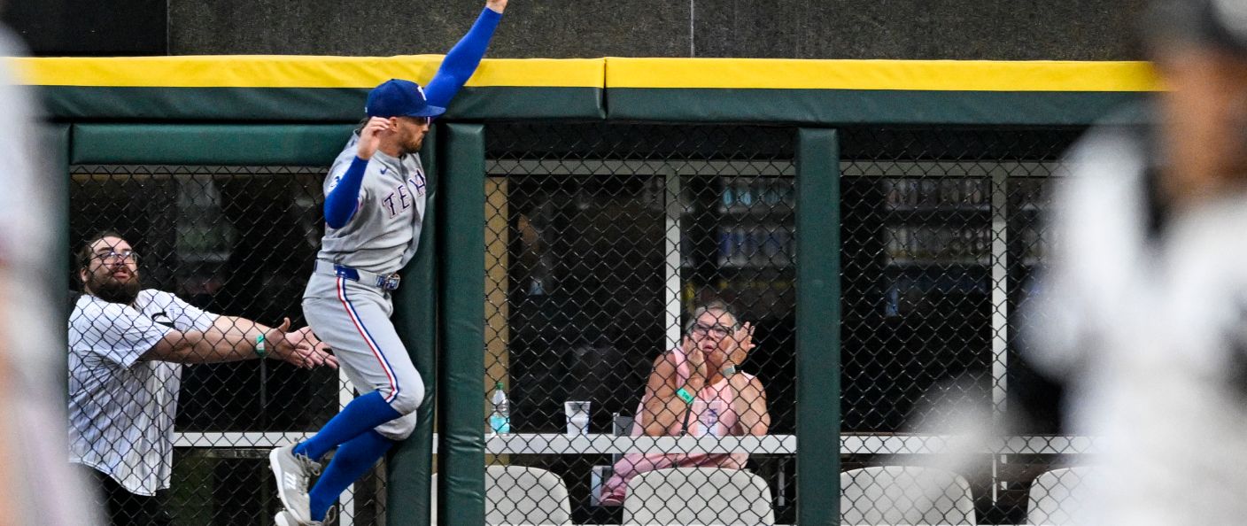 Action du match entre les Rangers et les White Sox, au Rate Field.