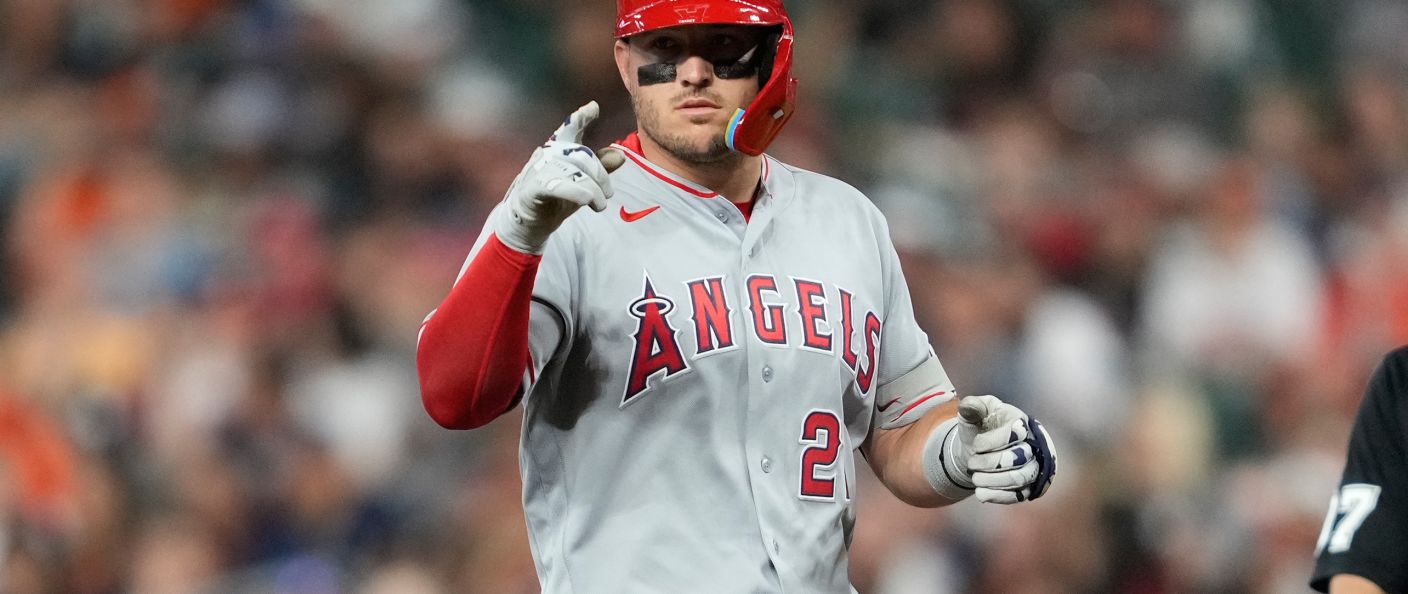 Action du match entre les Angels et les Astros, au Daikin Park.