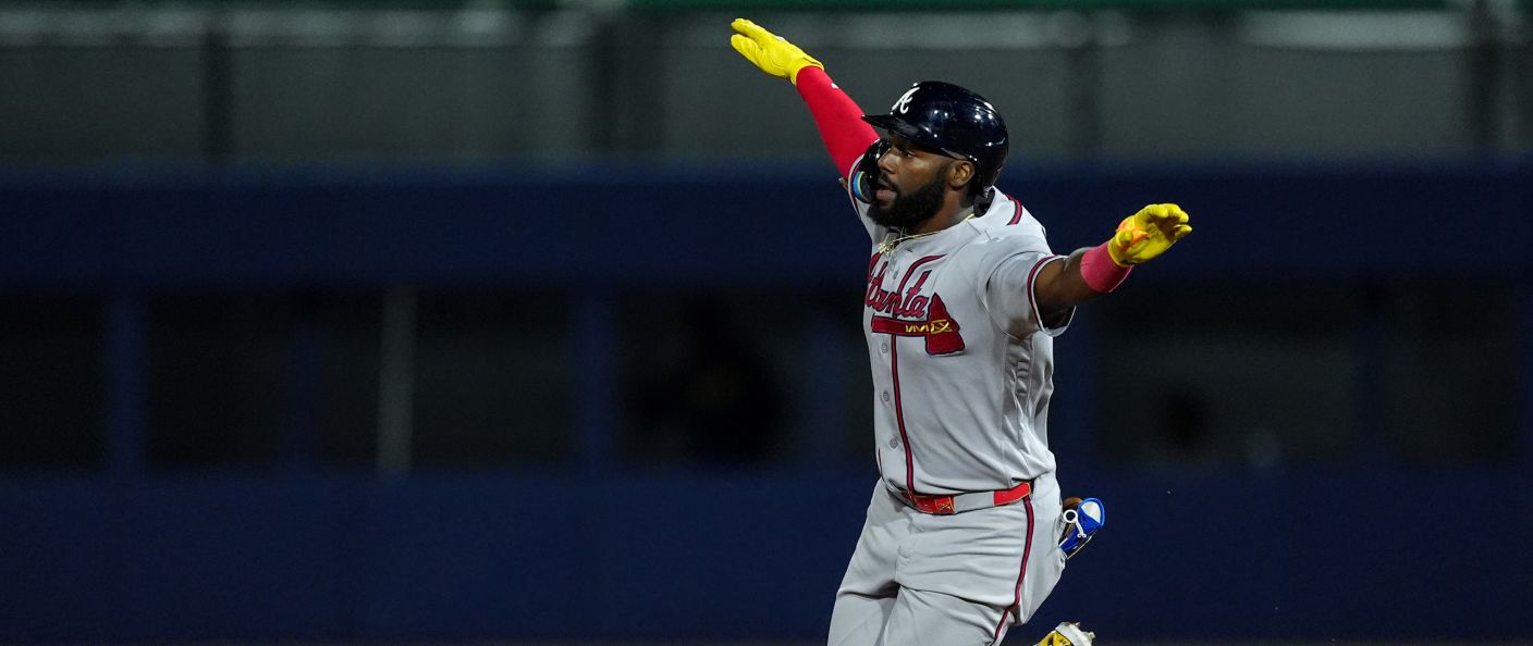 Action du match entre les Braves et les Brewers, au Journey Bank Ballpark.