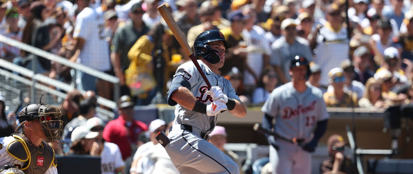 Action du match entre les Tigers et les Padres, au Petco Park.
