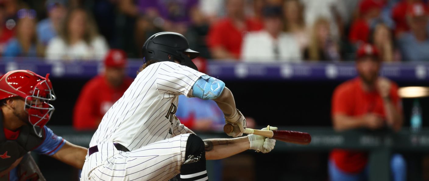 Action du match entre les Cardinals et les Rockies, au Coors Field.