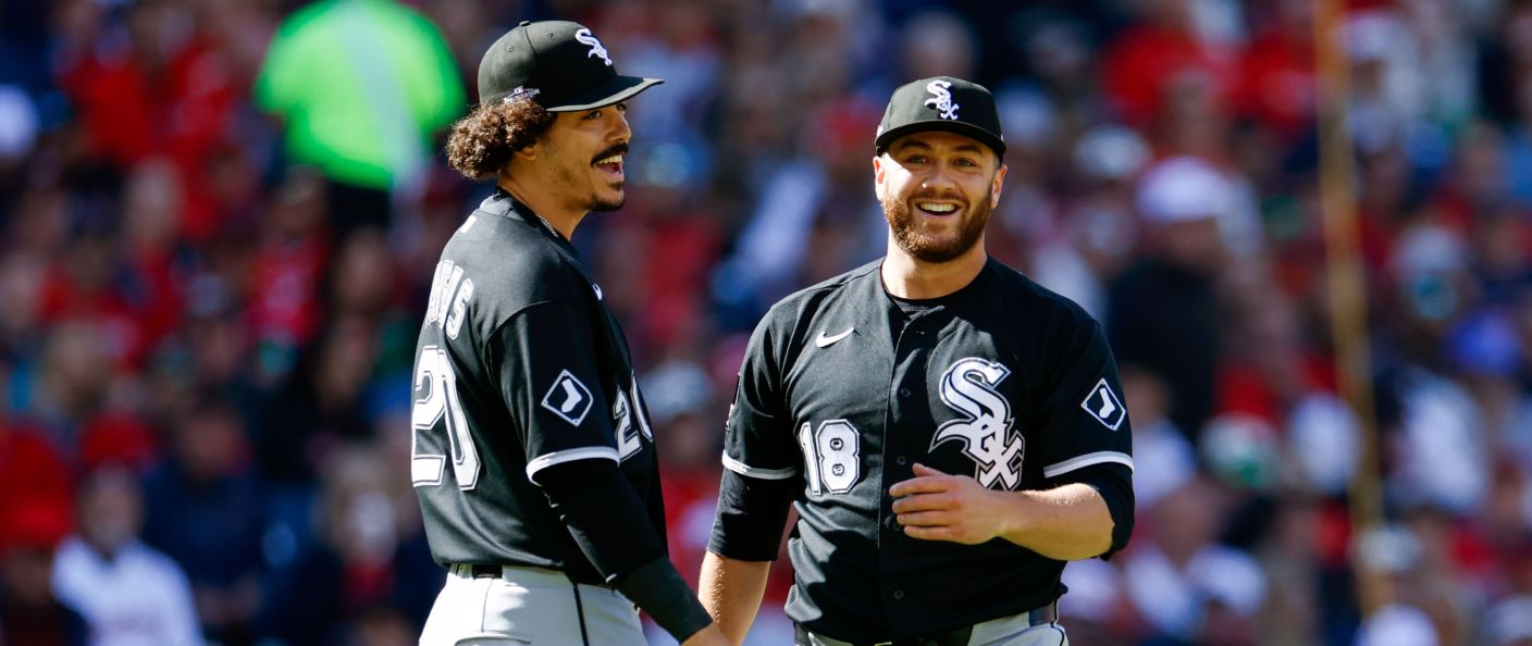 Action du match entre les White Sox et les Guardians, au Progressive Field.