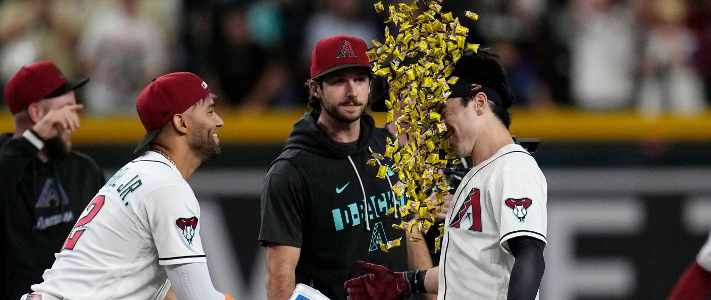 Action du match Diamondbacks - Rockies au Chase Field.
