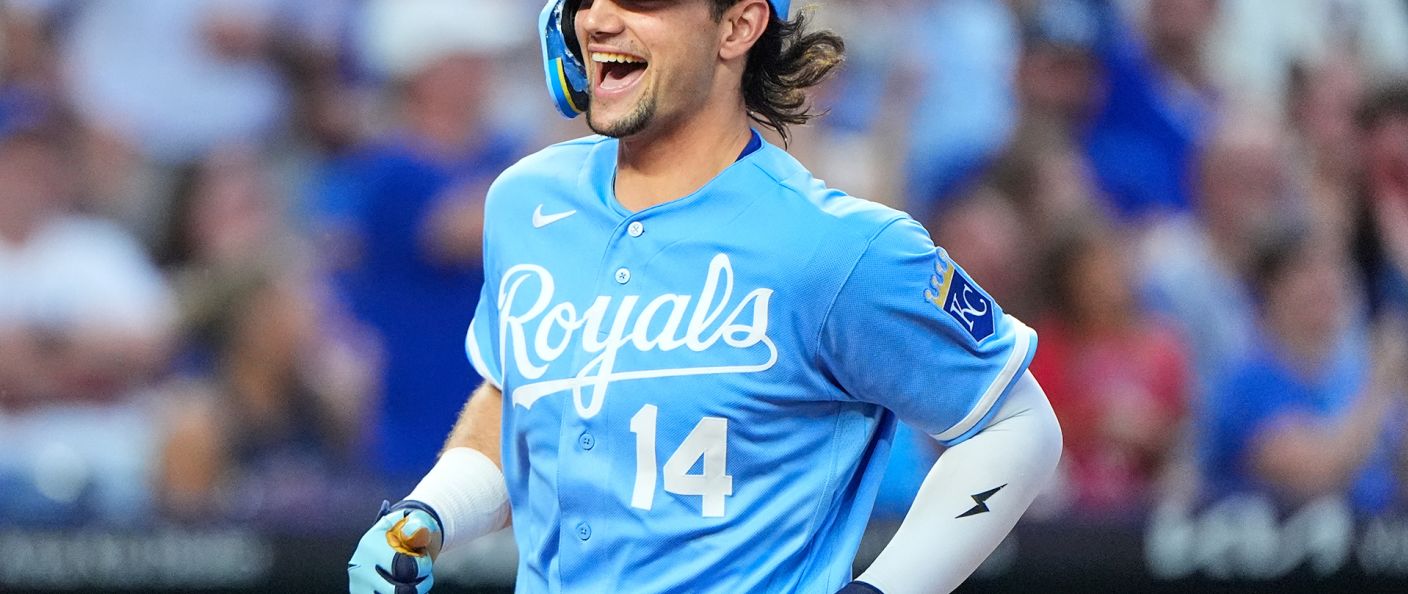 Action du match entre les Cubs et les Royals, au Kauffman Stadium.