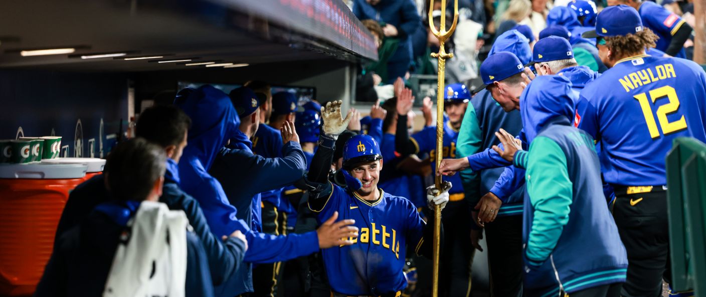 Action du match entre les Guardians et les Mariners, au T-Mobile Park.