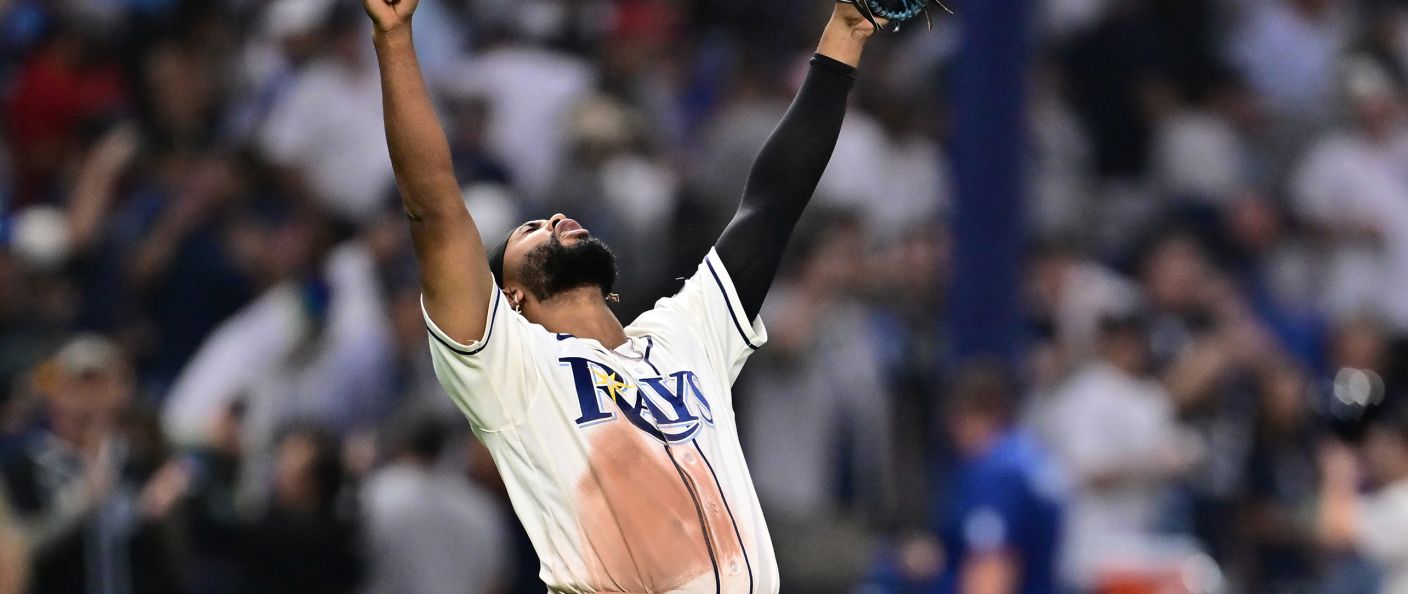 Action du match entre les Yankees et les Rays, au Tropicana Field.