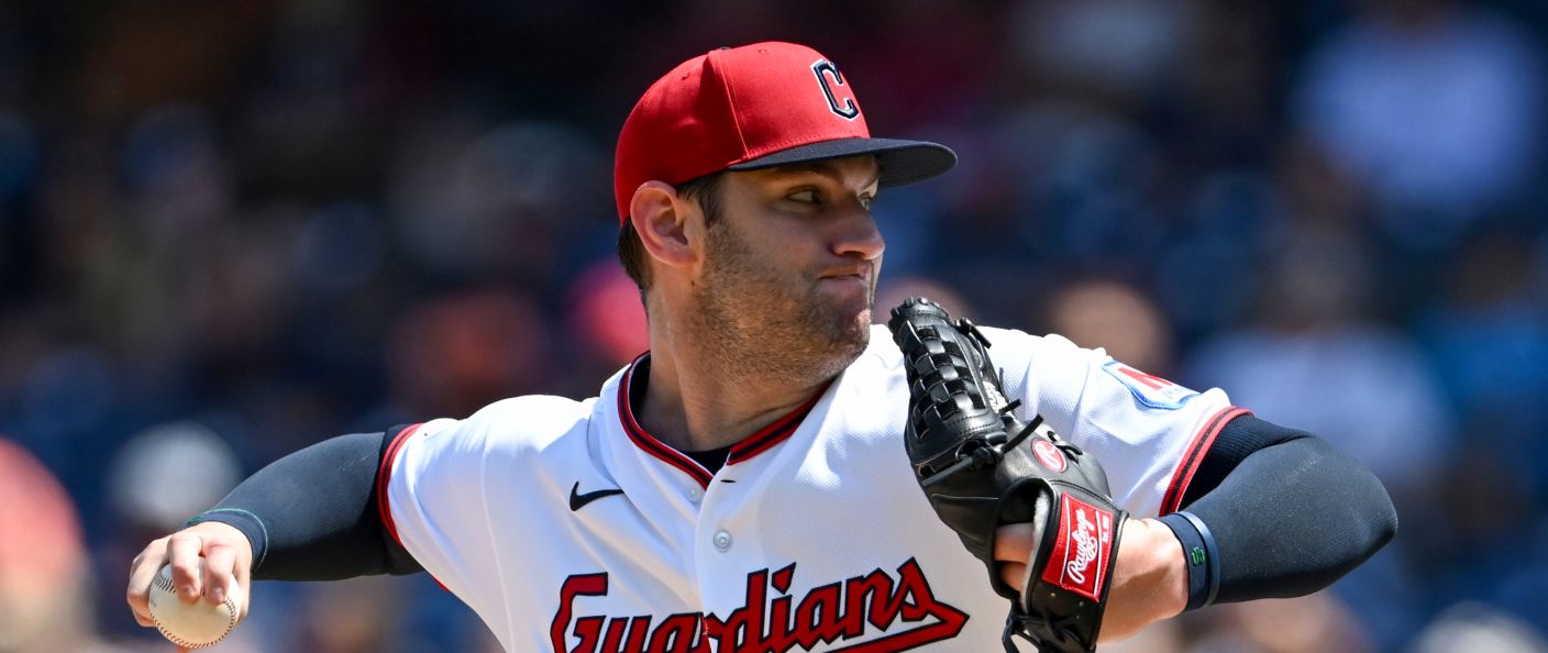 Action du match entre les Giants et les Guardians, au Progressive Field.