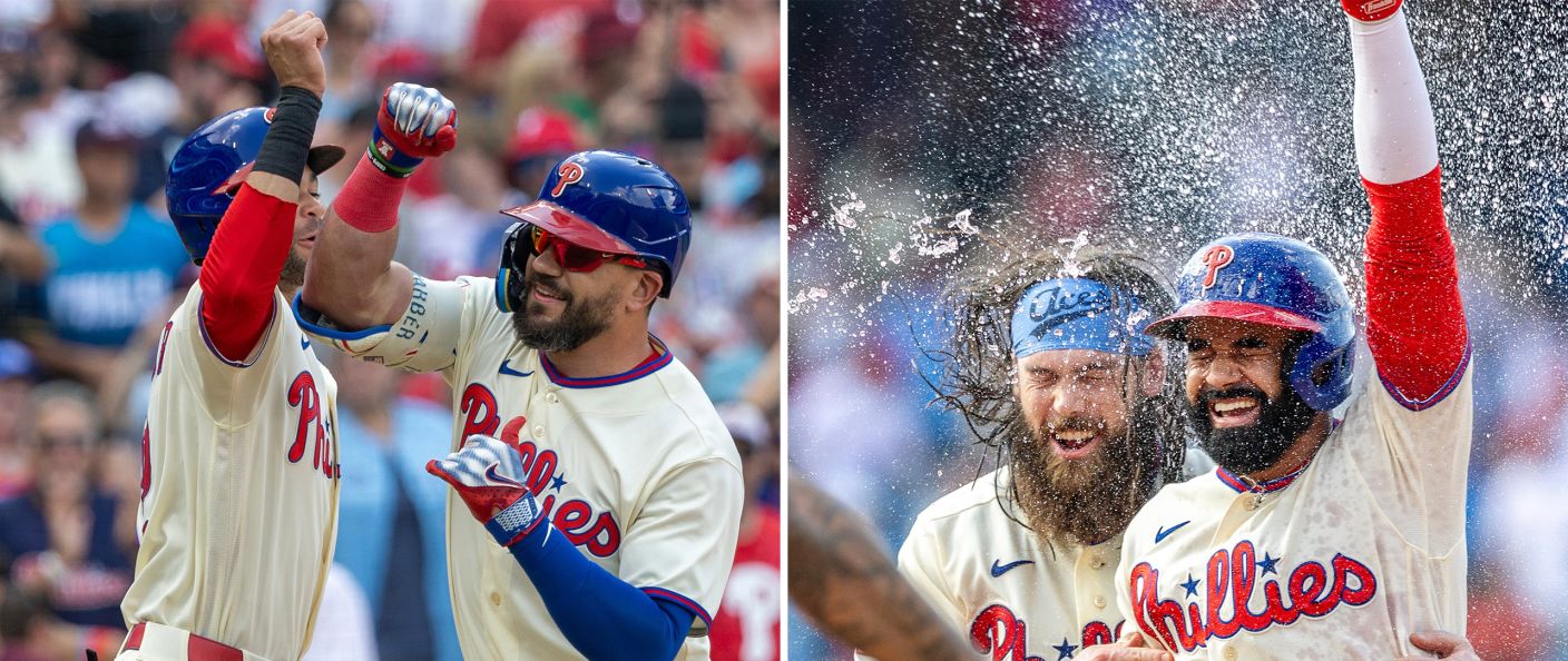 Action du match Phillies - Blue Jays au Citizens Bank Park.