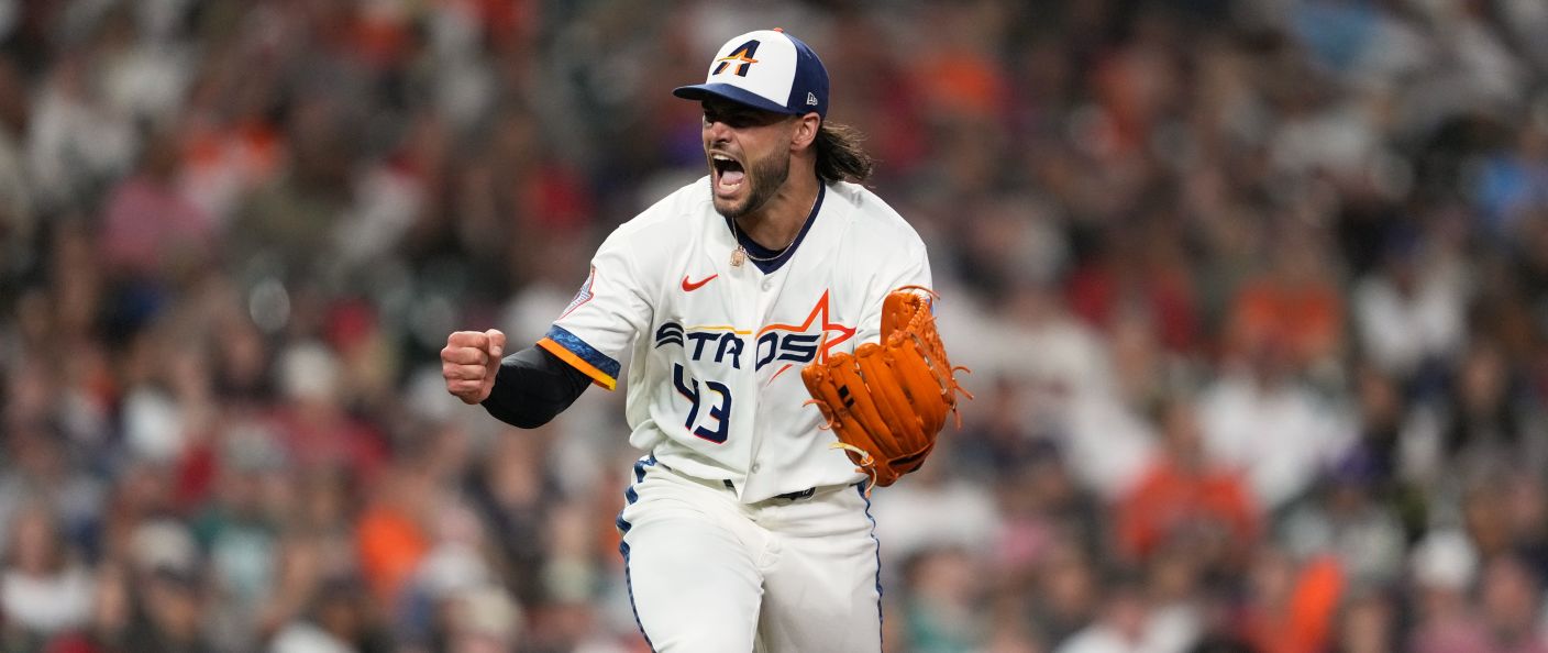 Action du match entre les Red Sox et les Astros, au Daikin Park.