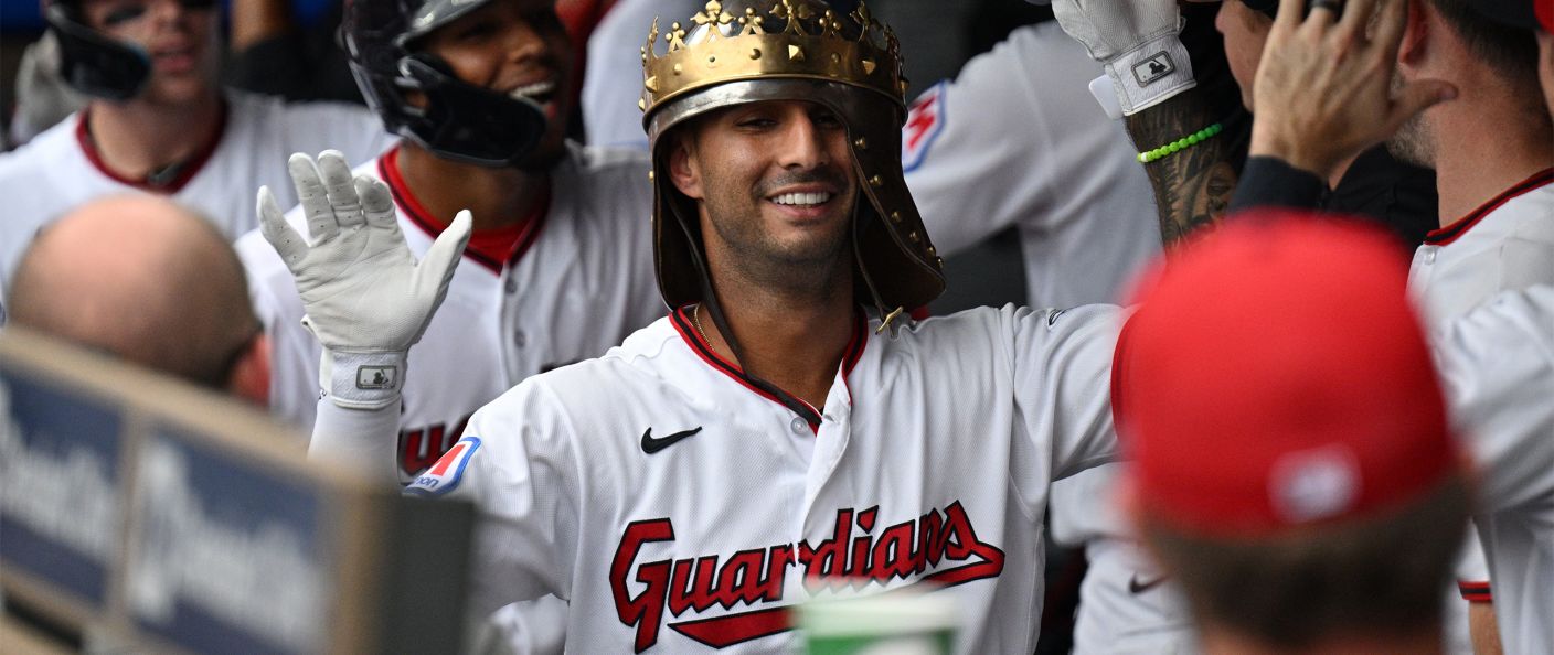 Action du match entre les Tigers et les Guardians, au Progressive Field.