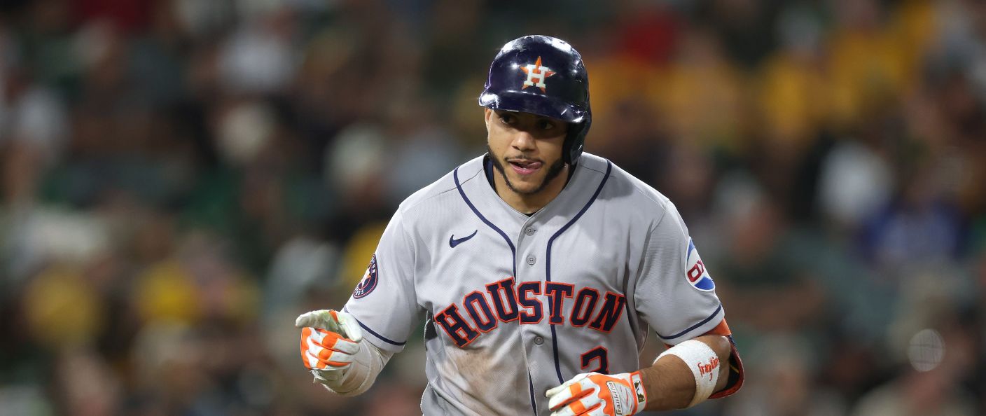 Action du match entre les Astros et les Athletics, au Sutter Health Park.