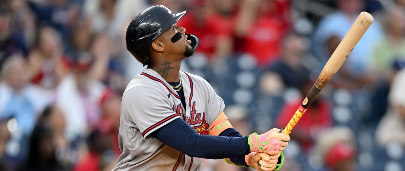 Action du match entre les Braves et les Nationals, au Nationals Park.