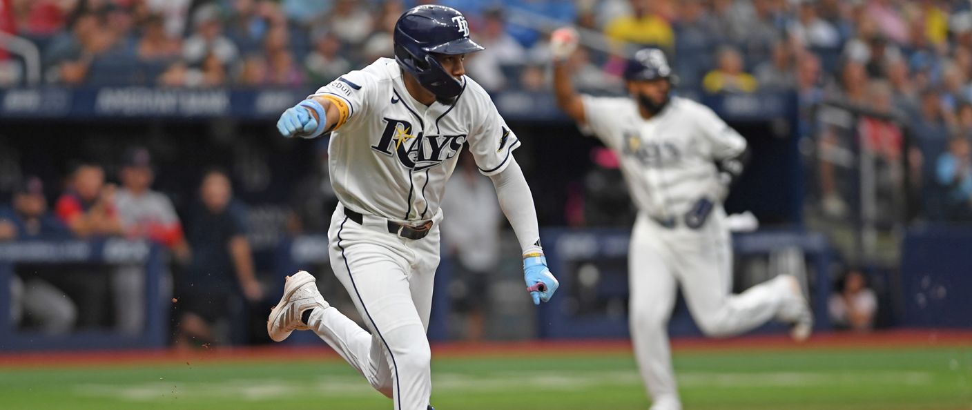 Action du match entre les Red Sox et les Rays, au Tropicana Field.