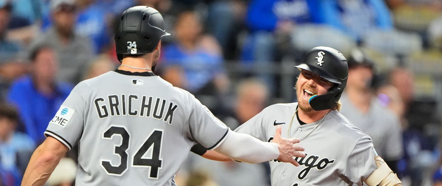Action du match entre les White Sox et les Royals, au Kauffman Stadium.