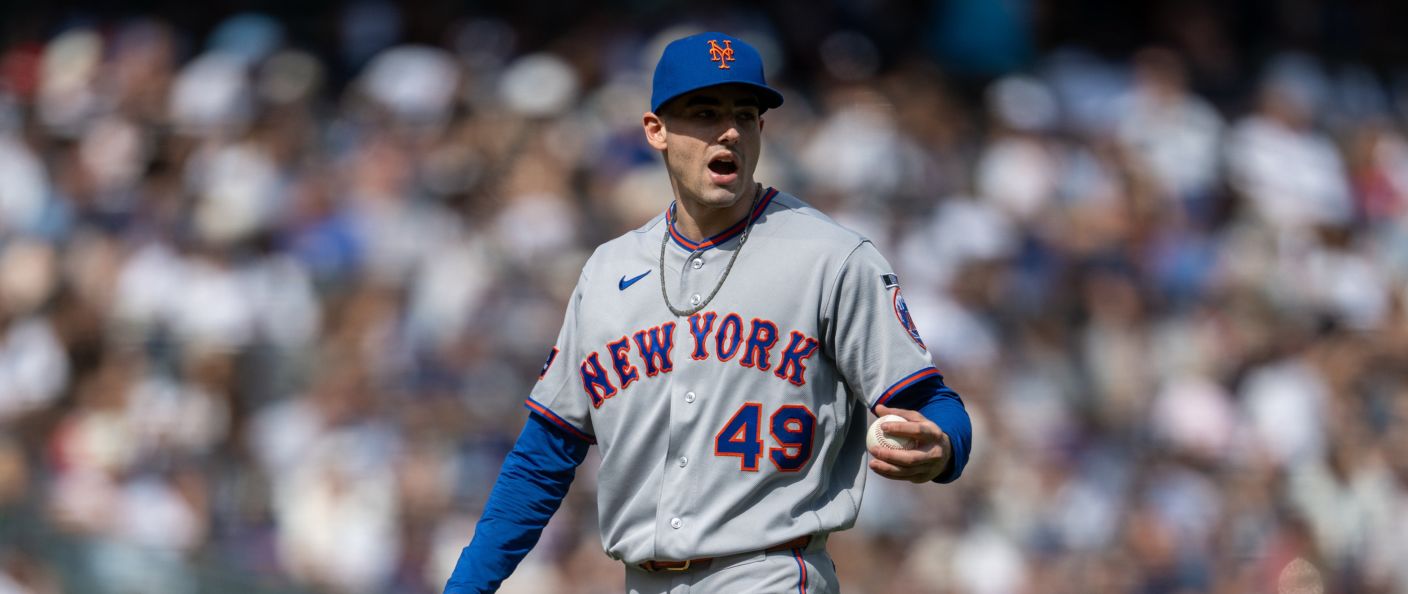 Action du match entre les Mets et les Yankees, au Yankee Stadium.
