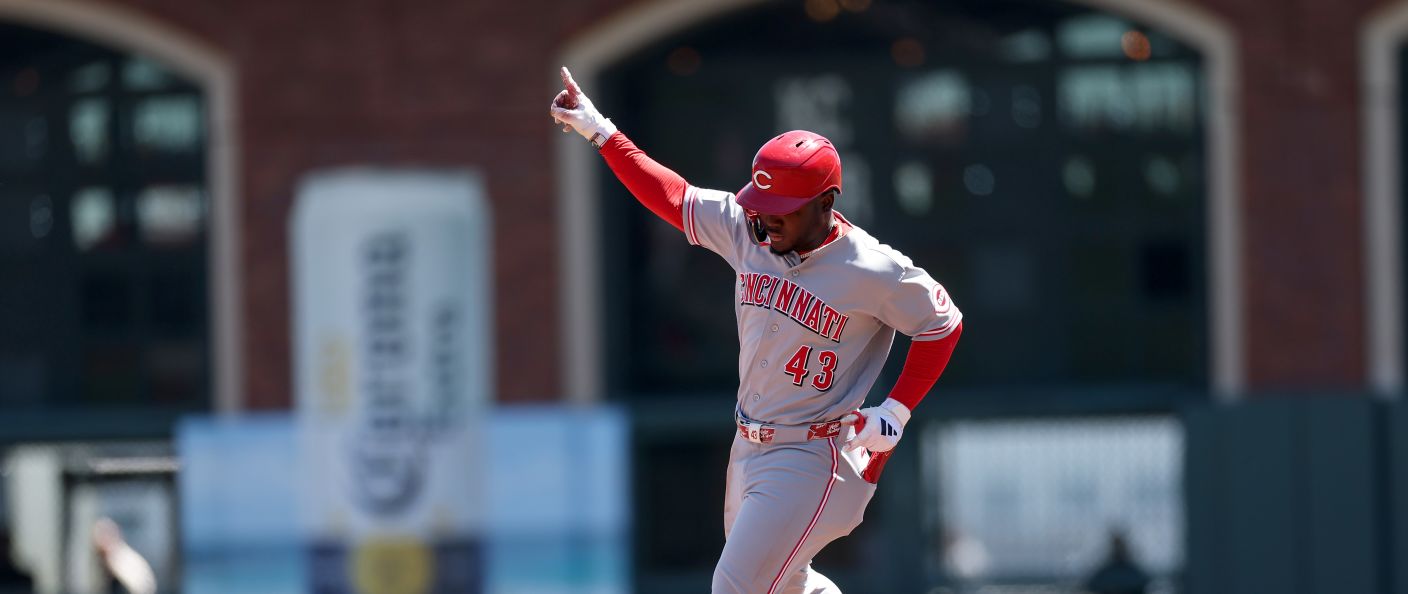 Action du match entre les Reds et les Giants, à Oracle Park.