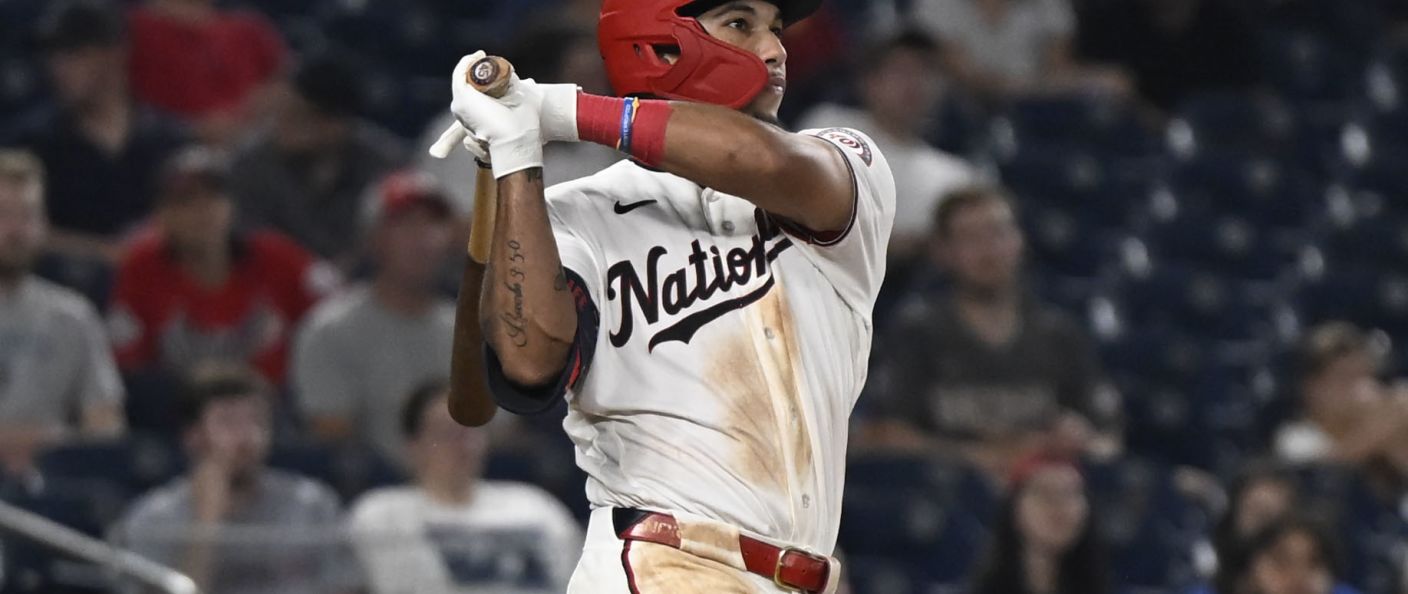 Action du match entre les Marlins et les Nationals, au Nationals Park.