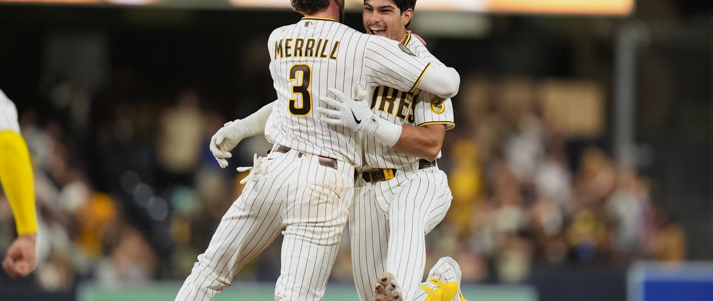 Action du match Padres - Marlins au Petco Park.