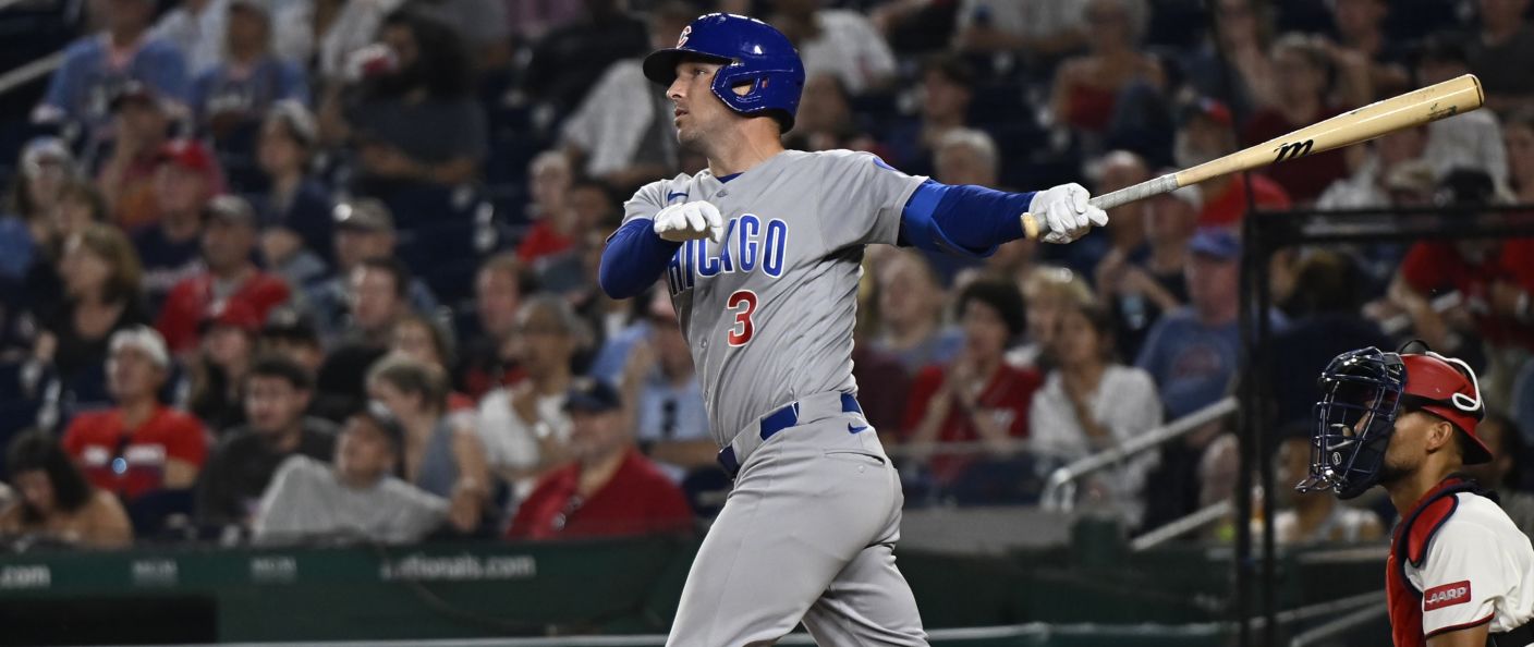 Action du match entre les Cubs et les Nationals, au Nationals Park.