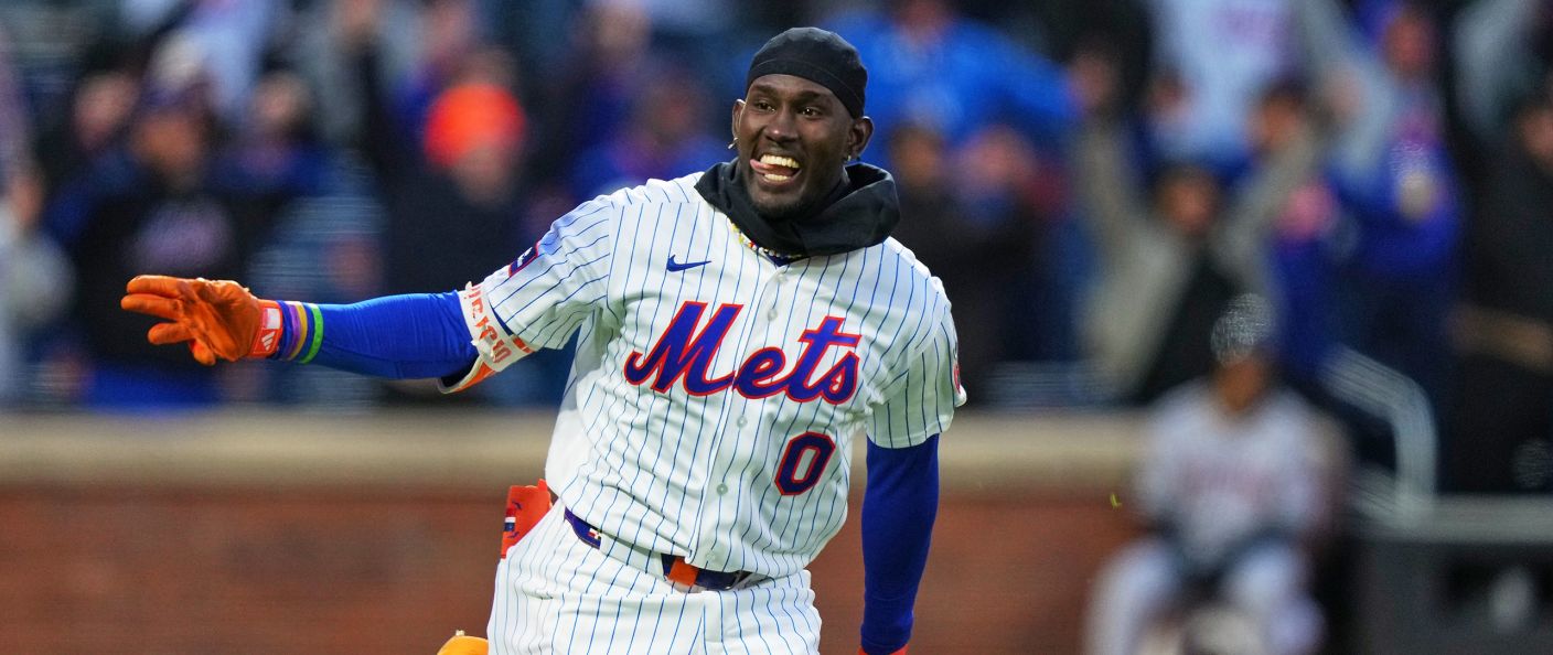 Action du match Mets - Diamondbacks au Citi Field.
