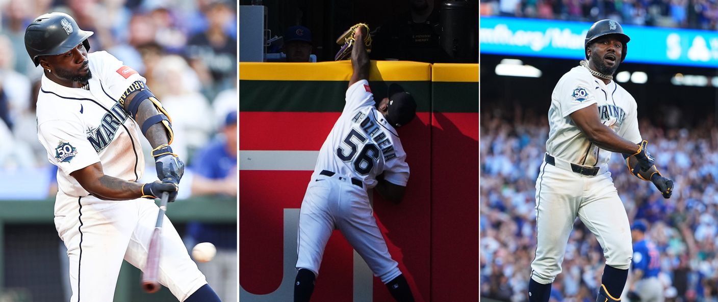 Action du match entre les Cubs et les Mariners, au T-Mobile Park.