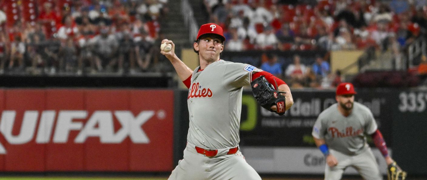 Action du match entre les Phillies et les Cardinals, au Busch Stadium.