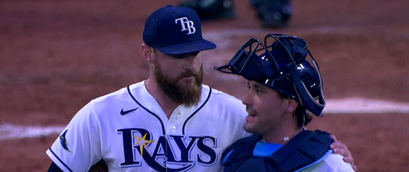 Action du match entre les Orioles et les Rays, au Tropicana Field.