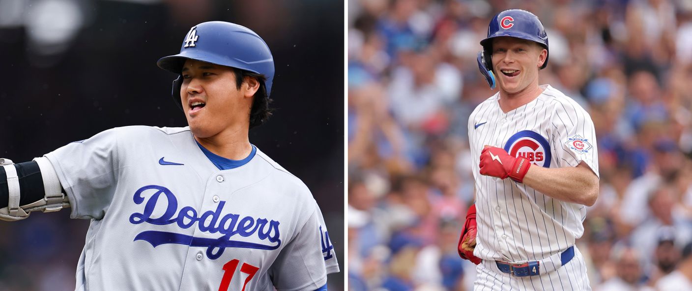 Action du match entre les Dodgers et les Cubs, au Wrigley Field.