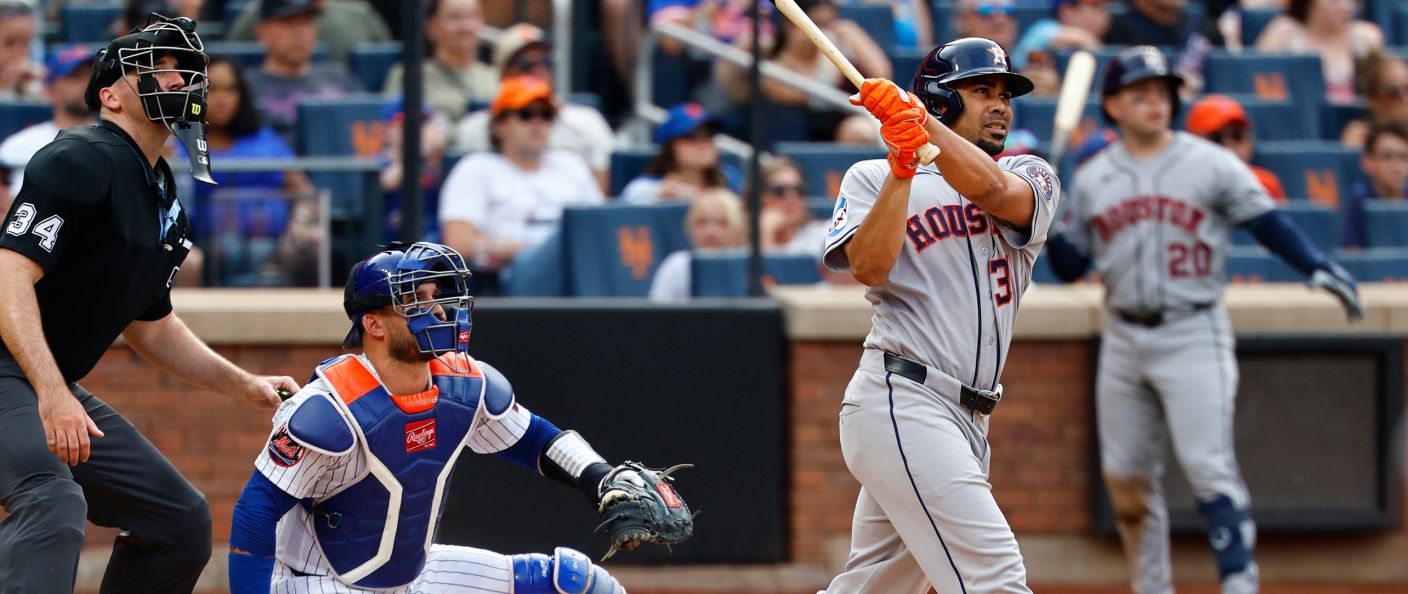 Action du match entre les Astros et les Mets, au Citi Field.
